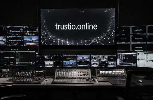 Bildregie mit mehreren Monitoren und Mischpulten