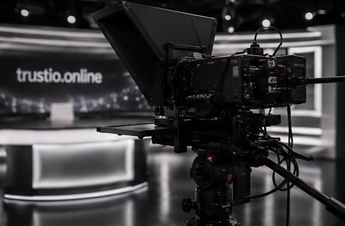 Kamera mit Teleprompter im Studio
